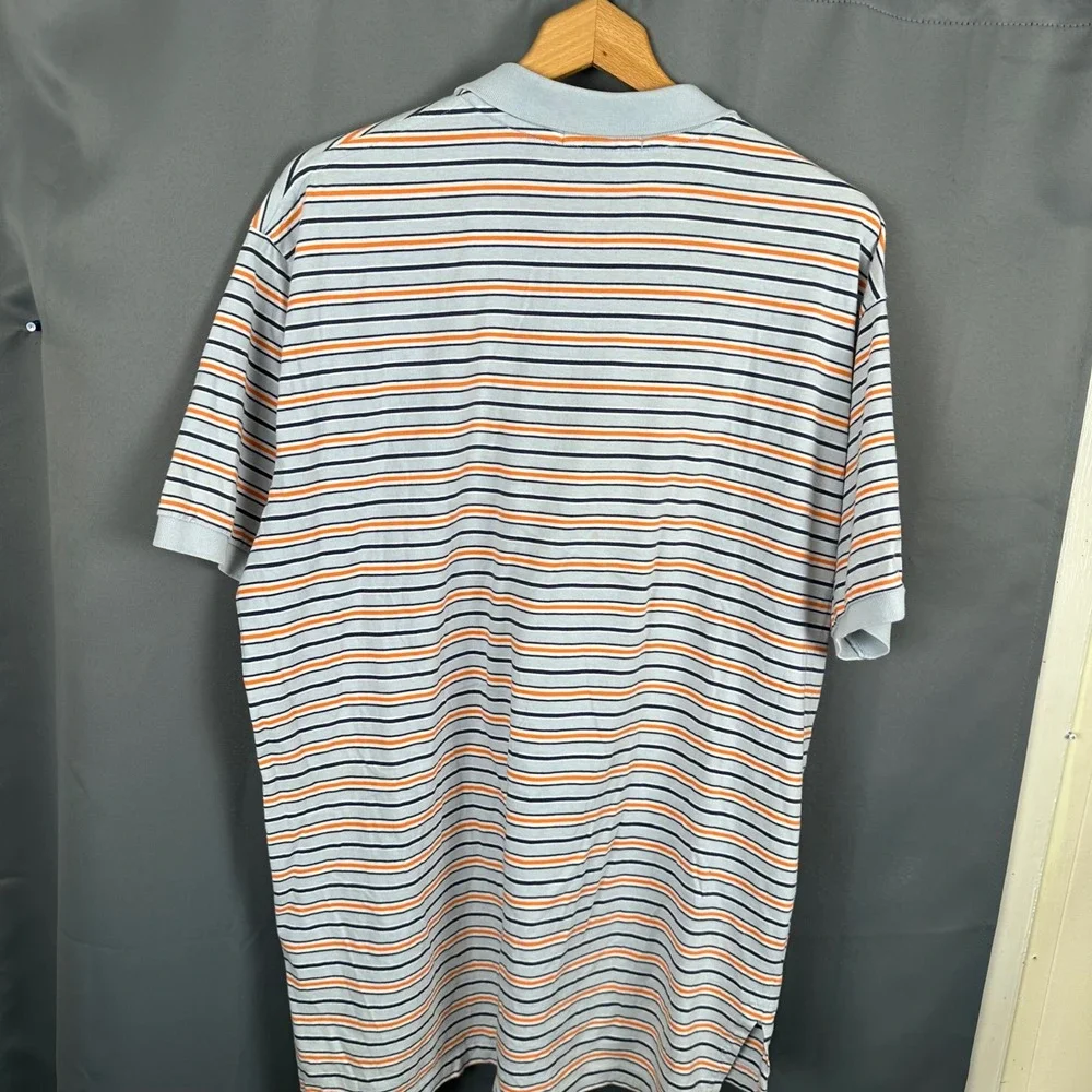 Polo Ralph Lauren Striped Polo Shirt Mens XL Blue Orange Navy Short Sleeve Pony
